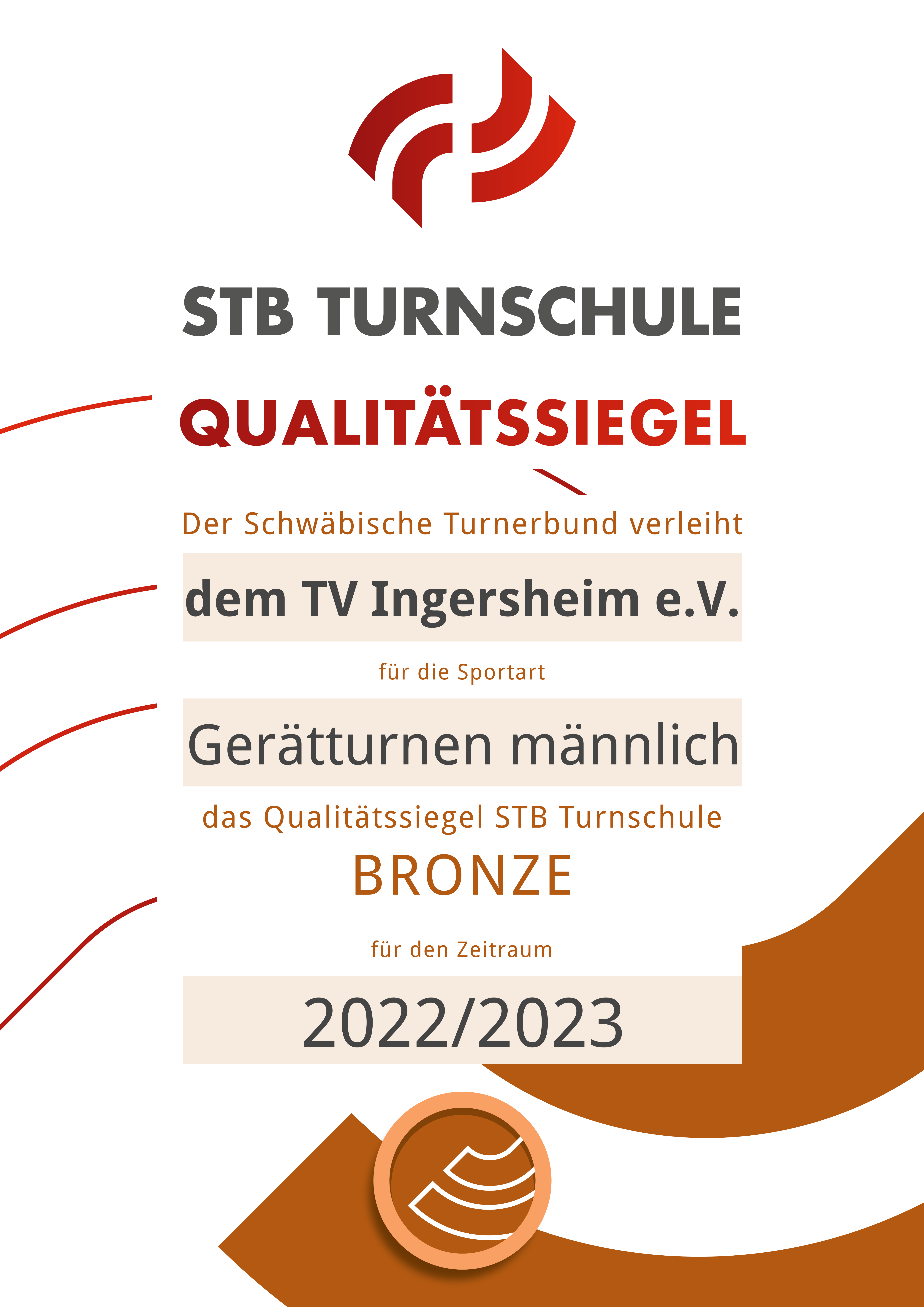 STB Turnschule Qualitätssiegel Bronze TVI männlich 22 23